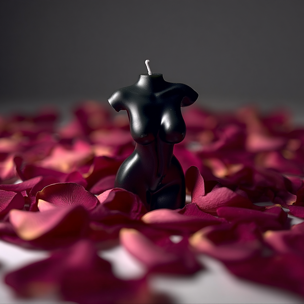 Премиум женска соева свещ на луксозен фон