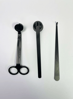 Луксозен комплект за подрязване на фитил и гасене на свещи черен